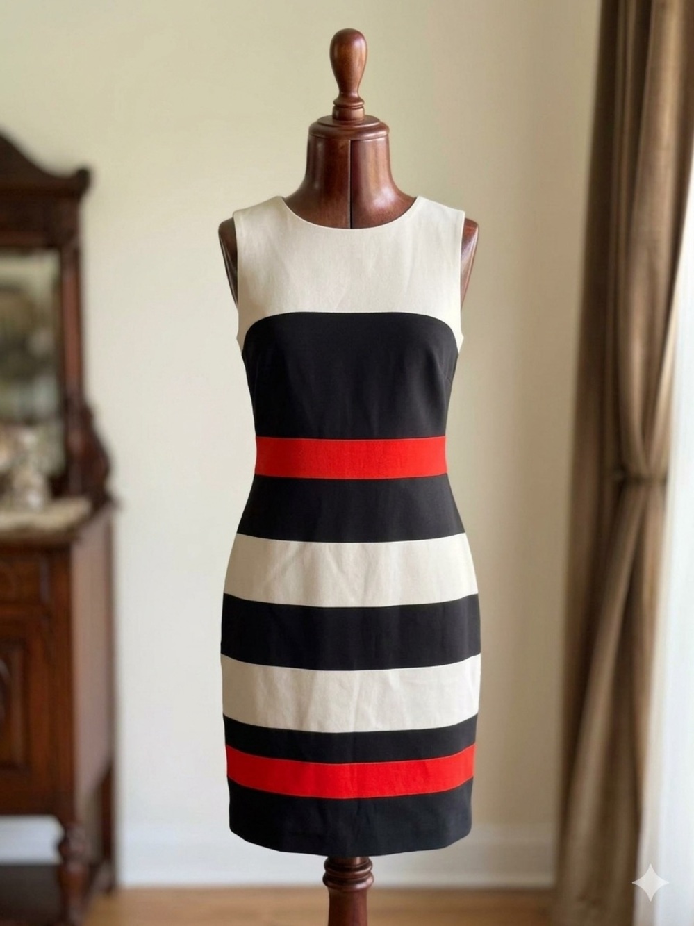 Tommy Hilfiger Sleeveless Colorblock Striped Sheath Dress - Size 12